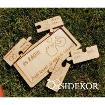 Puzzle tanú felkérő fából, menyasszonynak