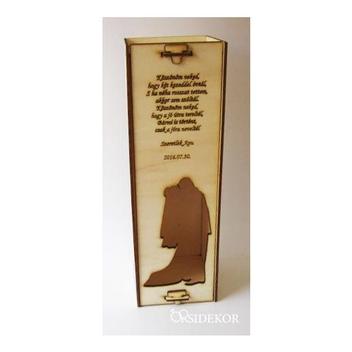 Esküvői Bortartó Szülőknek - Személyre Szabható Fa Ajándék