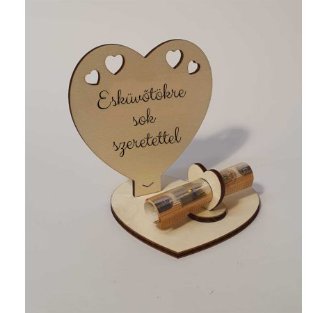 Esküvői ajándék pénzátadó szív