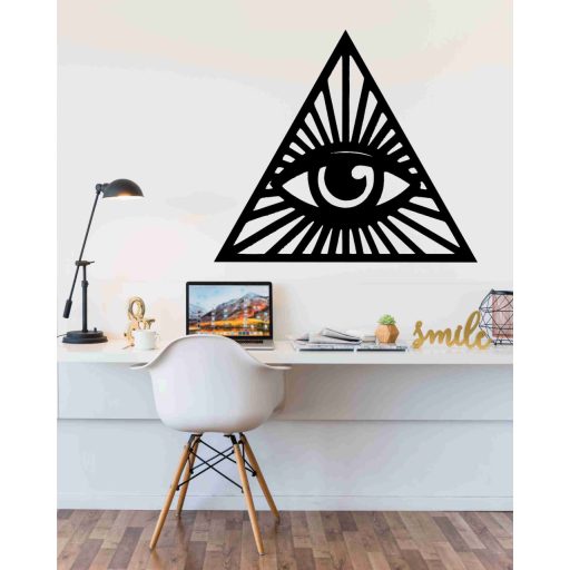 Mindent látó szem fali dekoráció – lézervágott fa falidísz