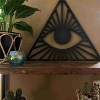   Lézervágott "mindent látó szem" falikép – fa dekoráció