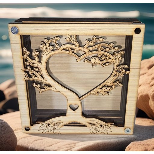 Esküvői homokceremónia szíves életfa , homoköntő