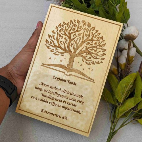 Pedagógusnapra ajándék gravírozott tábla