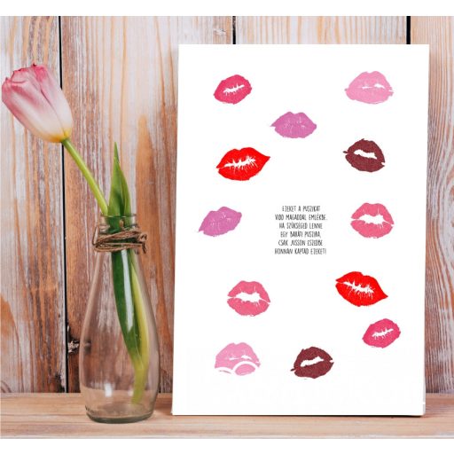 Rúzsos puszis vendégkönyv leánybúcsúra