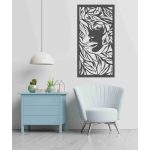   Elegáns lézervágott női arc fa falikép – minimalista dekoráció