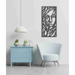   Női portré lézervágott falikép – természetes fa dekoráció