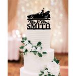 Esküvői tortadísz autós  – névre szóló