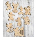 angyalkás karácsonyfa dísz egyedi névvel gravírozott fa karácsonyfadísz