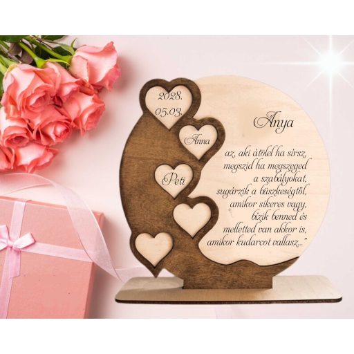 Anyák napi megszemélyesített fa ajándéktábla 