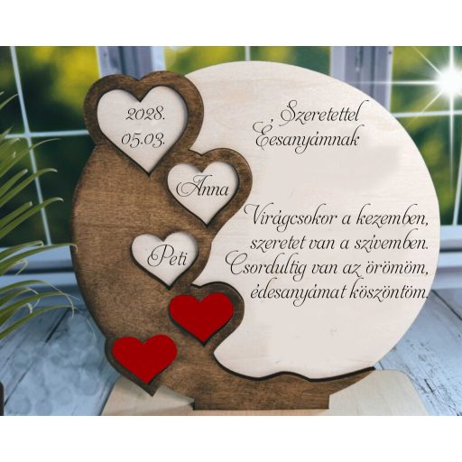 Anyák napi megszemélyesített fa ajándéktábla 