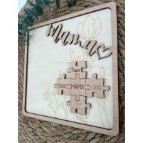 Anyák napi megszemélyesített puzzle fa ajándéktábla 