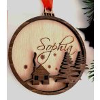 Egyedi neves karácsonyfadísz családoknak – gravírozott fa dísz Egyedi neves karácsonyfadísz családoknak – gravírozott fa dísz