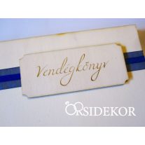 Esküvői vendégkönyv, fa borítású