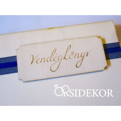 Esküvői vendégkönyv, fa borítású
