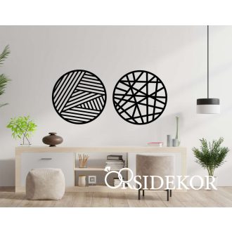 Geometrikus körök /2 részes/ falikép fából