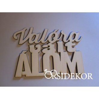 Valóra vált álom felirat