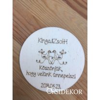 Köszönetajándék fából - poháralátét