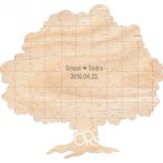 Esküvői vendégkönyv, fa puzzle 
