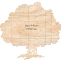 Esküvői vendégkönyv, fa puzzle 