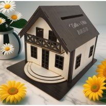   Nászajándék gyűjtő ház, esküvői pénzgyűjtő ház, névre szólóan színes