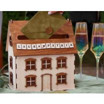   Nászajándék gyűjtő ház, esküvői pénzgyűjtő ház, névre szólóan színes