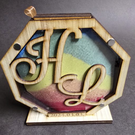 Esküvői ceremónia , homokceremónia monogramos oktagon