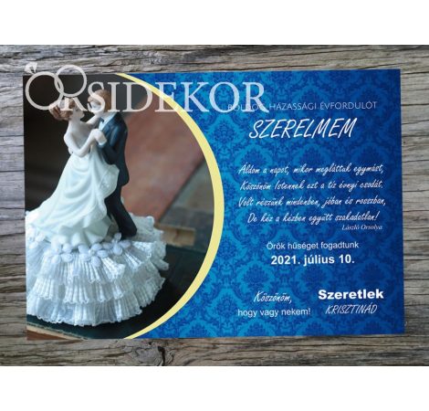 ROMANTIKUS HÁZASSÁGI ÉVFORDULÓ Ajándék tábla ROMANTIKUS HÁZASSÁGI ÉVFORDULÓ Ajándék tábla