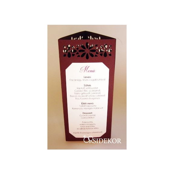 Menüháromszög csipkemintás