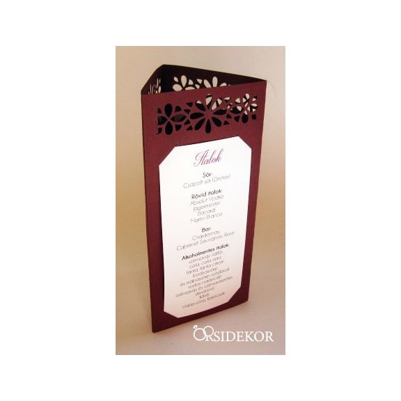 Menüháromszög csipkemintás