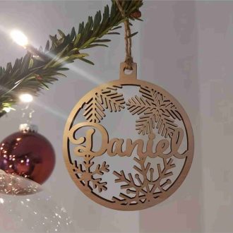   Egyedi Nevek Hópehelyekkel és Csillagokkal, Klasszikus Elegáns Design Fadíszítéshez karácsonyra