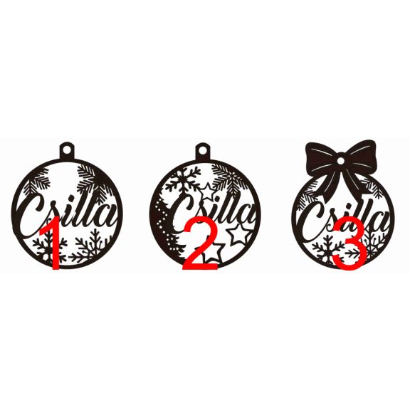 Egyedi Nevek Hópehelyekkel és Csillagokkal, Klasszikus Elegáns Design Fadíszítéshez karácsonyra