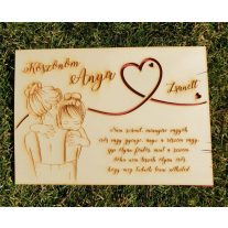 Szülőköszöntő fa tábla dekoráció