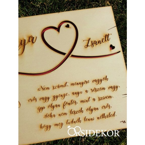 Szülőköszöntő fa tábla dekoráció