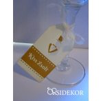 Ültetőkártya, nyomtatott, pohárra fűzhető