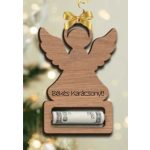 Karácsonyi pénzátadó angyalkás megszemélyesítve