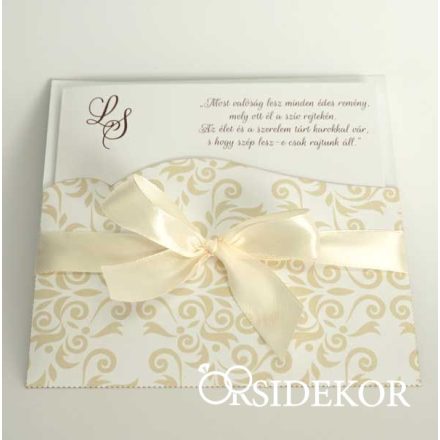 Elegáns esküvői meghívó papír tokban
