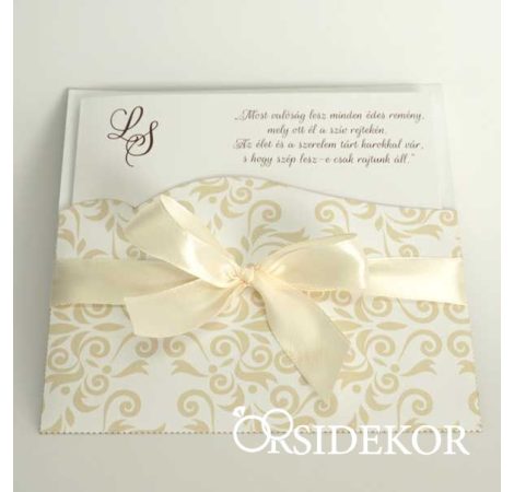 Elegáns esküvői meghívó papírtokban Elegáns esküvői meghívó papírtokban