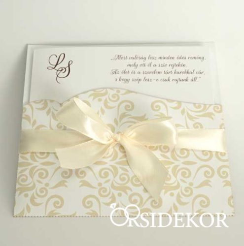 Elegáns esküvői meghívó papír tokban