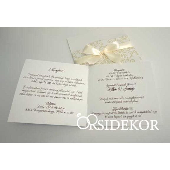 Elegáns esküvői meghívó papírtokban
