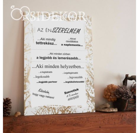 SZERELMEMNEK Ajándék tábla