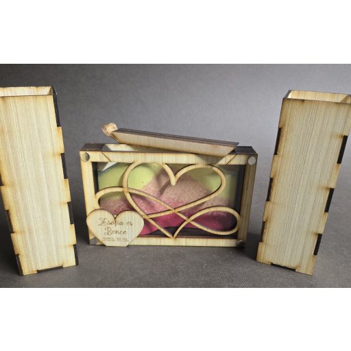 Homokceremónia doboz – gravírozott végtelen és szív szimbólummal