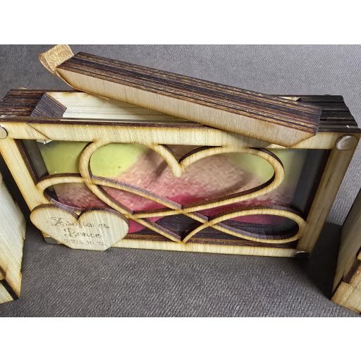 Homokceremónia doboz – gravírozott végtelen és szív szimbólummal