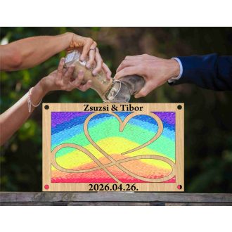 Homokceremónia szív és végtelen gravírozott