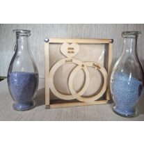 Esküvői ceremónia , homokceremónia gravírozott gyűrűs