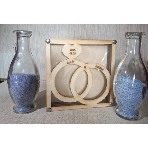 Esküvői ceremónia , homokceremónia gravírozott gyűrűs