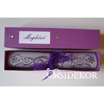 Dobozos esküvői meghívó strasszal, 3x16 cm