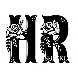 Rózsa mintás fa monogram