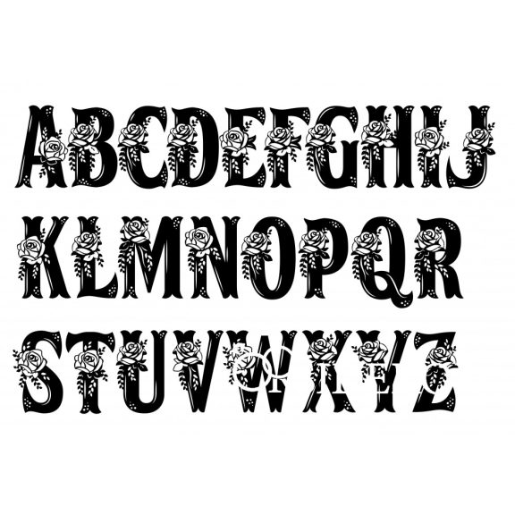 Rózsa mintás fa monogram