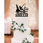 Esküvői tortadísz  horgász – névre szóló