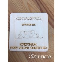 Köszönetajándék fából magyaros- poháralátét